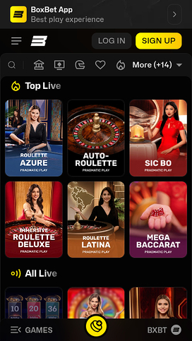 BoxBet Casino Mobile Live Dealer