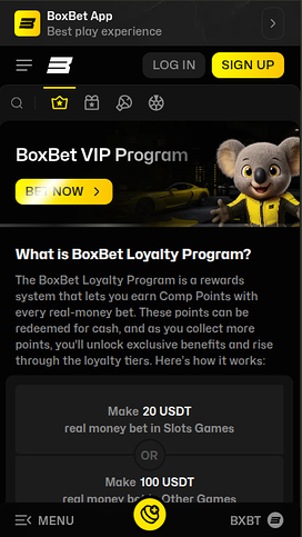 BoxBet Casino Mobile VIP Program