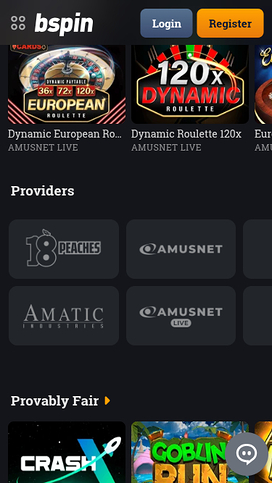 Desarrolladores de juegos móviles de Bspin.io Casino