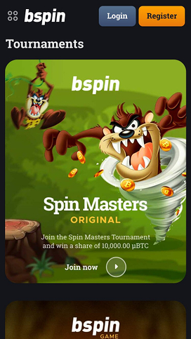 Torneos móviles del casino Bspin.io