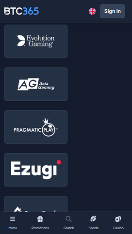 BTC365 Casino Mobile Game Developers