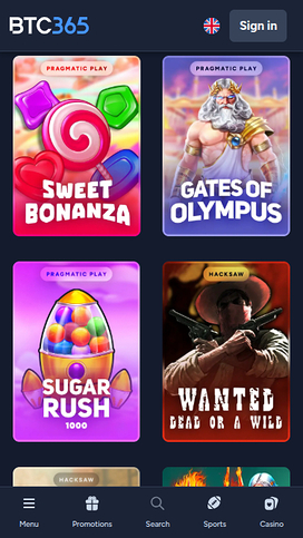 BTC365 Casino Mobile Games
