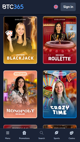 BTC365 Casino Mobile Live Dealer
