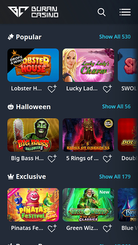 Buran Casino Mobile Games