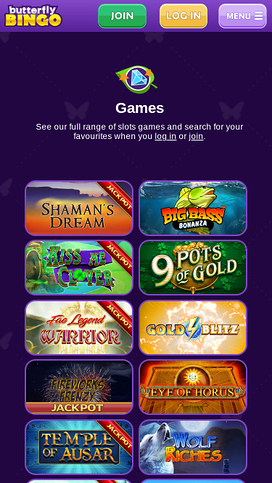 Butterfly Bingo Mobile Games