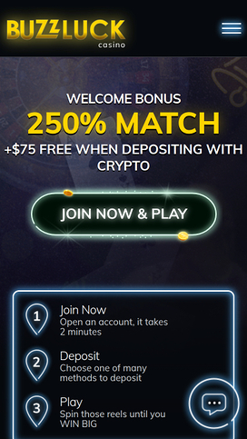 BuzzLuck Casino Mobile Homepage