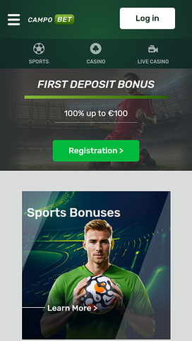 Campobet Casino Mobile Homepage