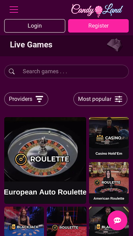 CandyLand Casino Mobile Live Dealer