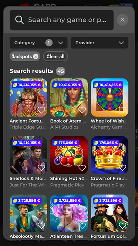 Capospin Casino Mobile Jackpot