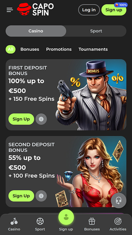 Capospin Casino Mobile Promotions