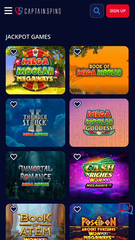 Captain Spins Casino Mobile Jackpot