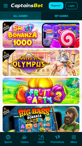 Captainsbet Casino Mobile Games