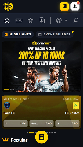 Apuestas deportivas móviles de Casabet Casino