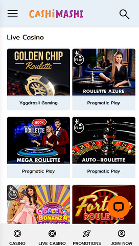Cashimashi Casino Mobile Live Dealer