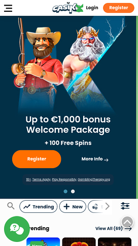 Casiku Casino Homepage Mobile