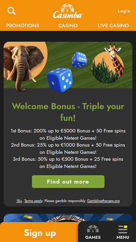 Casimba Casino Promotions Mobile