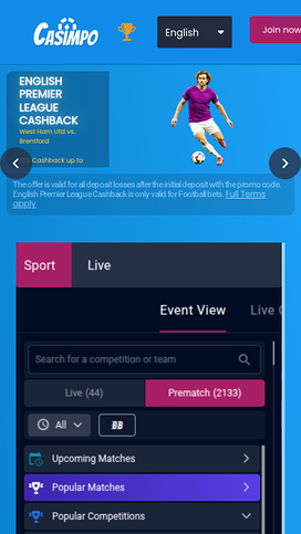 Casimpo Casino Sports Mobile