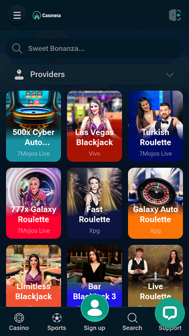 Casineia Casino Mobile Live dealer