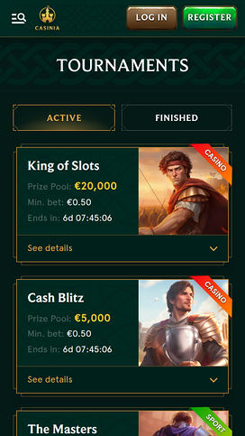 Casinia Casino Mobile Tournaments