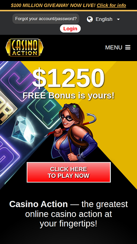 Casino Action Mobile Homepage