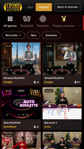 Casino Action Mobile Live Dealer