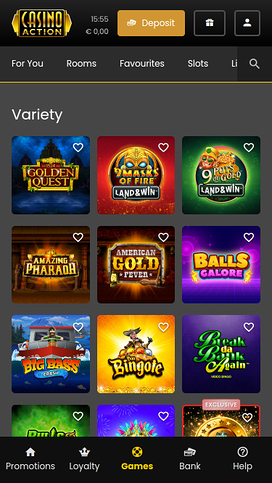 Casino Action Mobile Variety