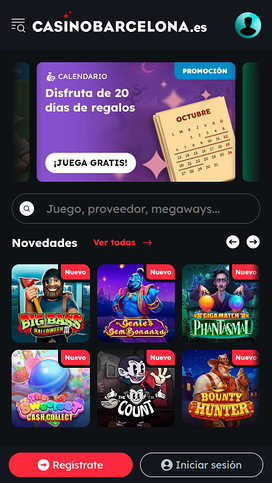 Casino Barcelona Mobile Homepage