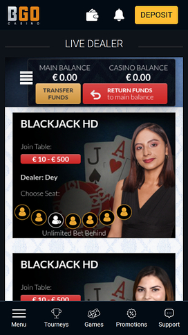 Casino Brango Mobile Live Dealer