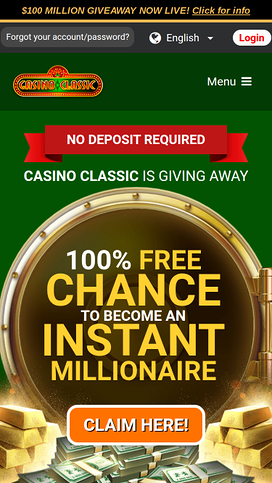 Casino Classic Mobile Homepage