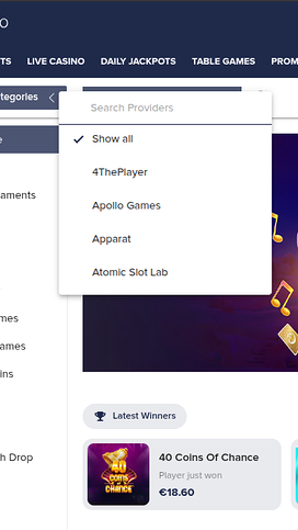 Casino Euro Mobile Game Developers