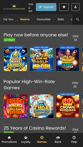 Casino Kingdom Mobile Rooms