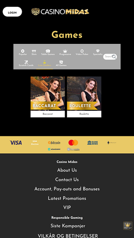 Casino Midas Mobile Live Dealer