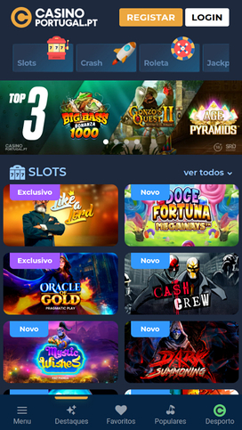 Casino Portugal Mobile Homepage