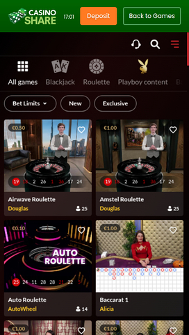 Casino Share Mobile Live Dealer
