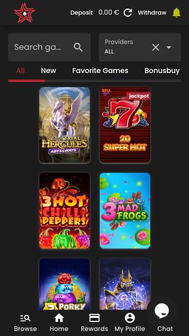 Juegos móviles de Casino Stars