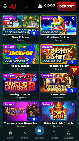 Casino4U Mobile Jackpot