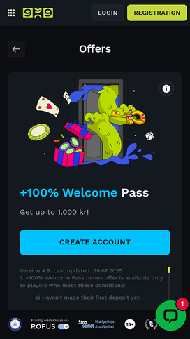 Casino999 Mobile Promotions