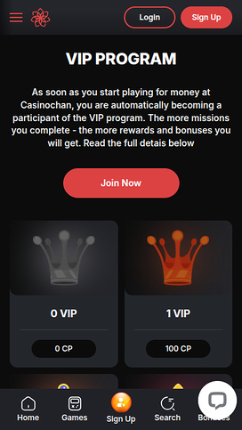 CasinoChan Casino Mobile VIP Program