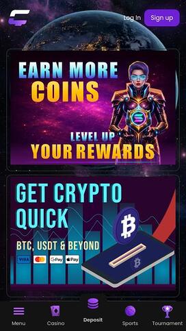 Página móvil de promociones de CasinoCrypto.io