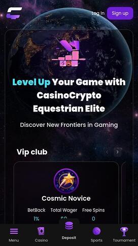 Página móvil VIP de CasinoCrypto.io