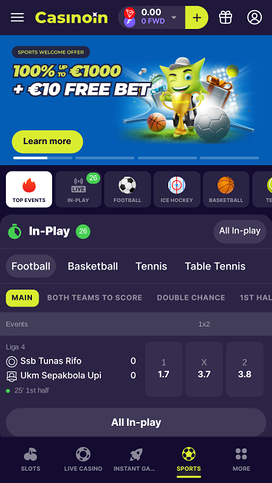 Casinoin Live Sports Mobile