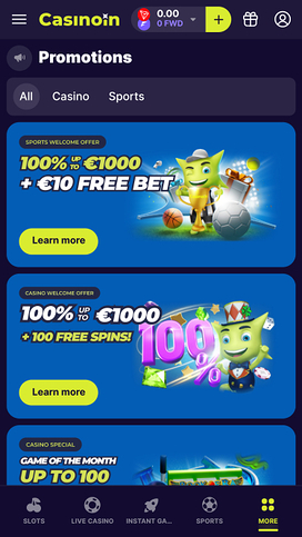 Casinoin Promotions Mobile