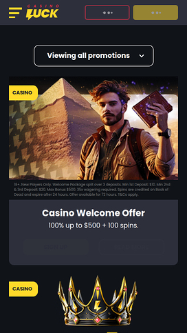 CasinoLuck Promotions Mobile