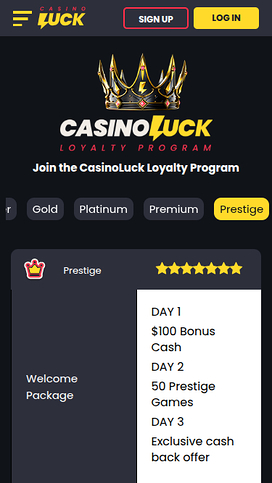 CasinoLuck Mobile VIP Program