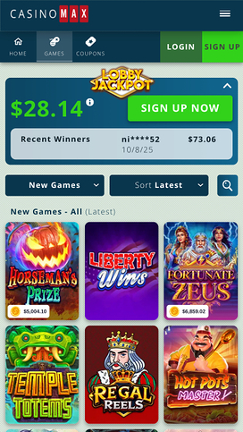 Juegos móviles de CasinoMax