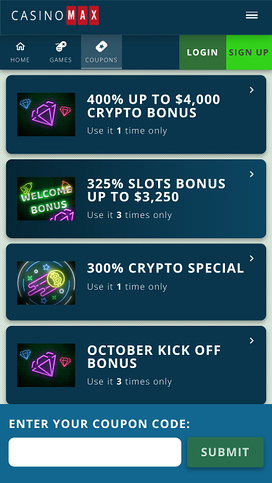 Promociones móviles de CasinoMax