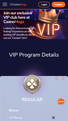 CasinoMega Mobile VIP Program