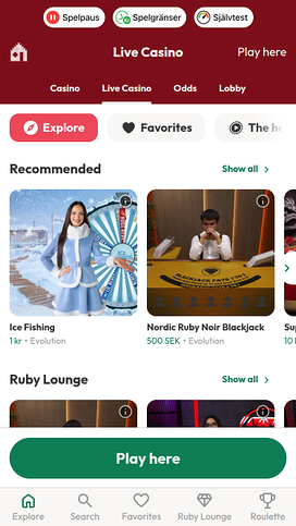 Casinostugan Live Dealer Mobile