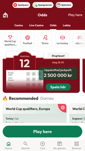 Casinostugan Live Sports Mobile