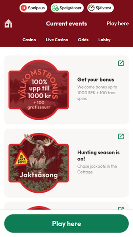 Casinostugan Promotions Mobile